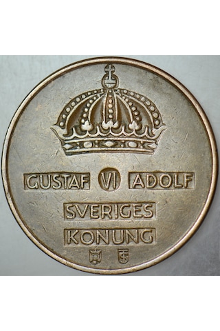 İsveç 5 Öre 1953 Kral 6. Gustaf Dönemi.