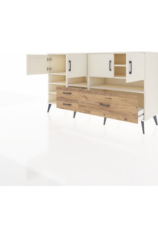 Hyperion Konsol 8 Raflı 3 Çekmeceli 4 Kapaklı 176x44x99 Aytaşı-ay Aytaşı-aytaşı/çam