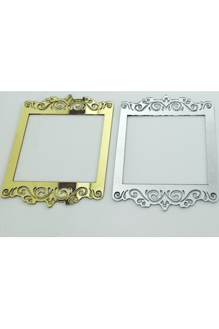 Priz Kenarı için Desenli Pleksi Priz Çerçevesi & Priz Süsü Gümüş-Tekli