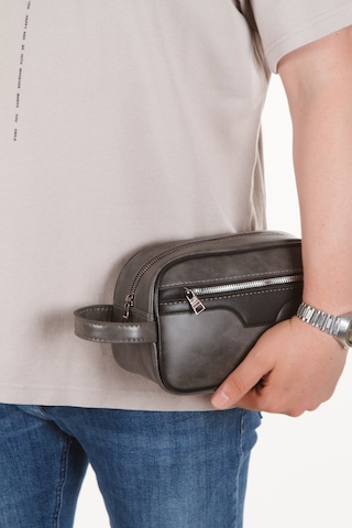 Newish Polo Crazy Desenli Suni Deri Portföy-clutch Traşlık Ve El Çantası Günlük, Seyahat Gri