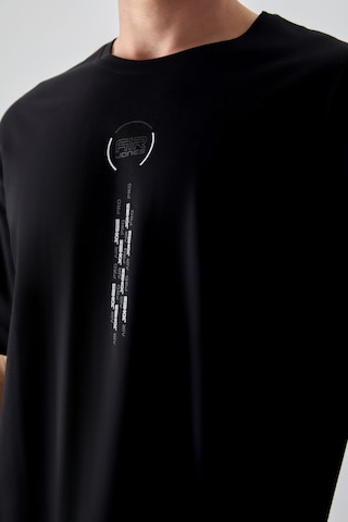 Air Jones Tommy Life Siyah %100 Pamuk Kalın Yumuşak Dokulu Oversize Fit Baskılı Erkek T-shirt - 88355 Siyah