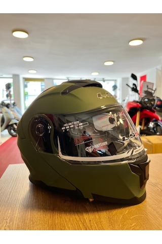 Ls5 Çene Açılır Motosiklet Kaskı Yeşil