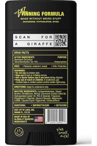 W Labs Deep Woods Antiperspirant Stick Deodorant 74gr