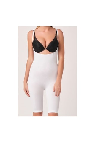Sistina Beyaz - 328 - Kadın Paçalı Boy Dikişsiz Korse - 751 - - Csmo-tex - Beden Xl