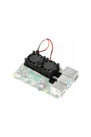 Raspberry Dual Fan Set Pi 4 3 B B+ 2 Adet 9mm Alüminyum Blok Çift Soğutma Fanı Isı Emici Dağıtıcı
