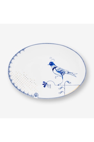 Beyaz Porselen Servis Tabağı 30x21,5 Cm