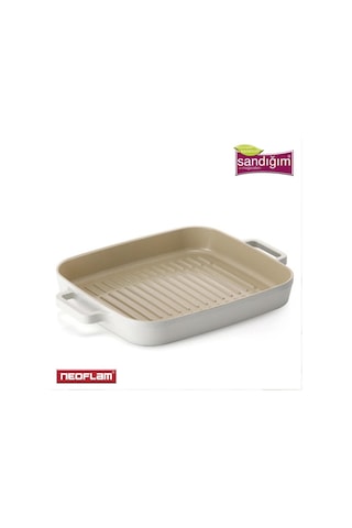 Neoflam Fika Alüminyum Döküm Dikdörtgen Izgara Grill Tava 28 CM M