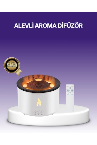 Ceylan Adam 3d Alev Efektli Hava Nemlendirici Uzaktan Kumandalı Ve 8 Saat Çalışma Süreli
