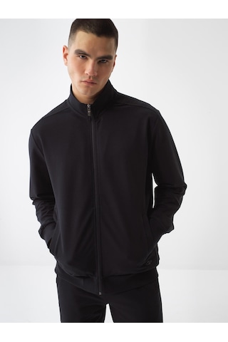 Xint Siyah Pamuk Dokulu Regular Fit Sweat Mont 350192