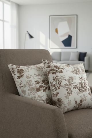 Chevron Bohem Dekoratif Punch Yastık Kırlent Kılıfı 2 Adet 45x45 Hayat Ağacı Kahverengi 45 x 45