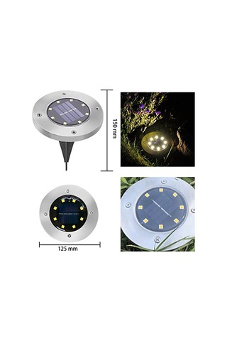 Solar Lights Dış Mekan Bahçe Tavan Lambası, Güneş Enerjisiyle Çalışan 8 Led, Peyzaj, Yürüme Yolu, Çim, Merdi