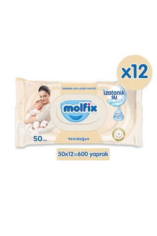 Molfix Izotonik Sulu Yenidoğan Islak Mendil 12X50 Adet