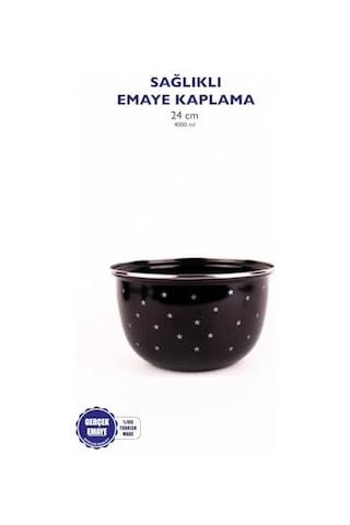 Star Emaye Yıldız Desenli Karıştırma Kabı 24cm - 4lt Ocakta-fırında Kullanılabilir