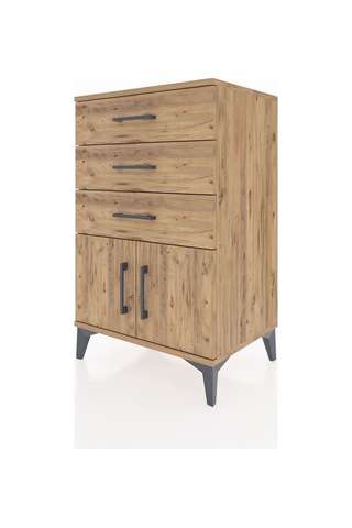 Hyperion Komodin 3 Çekmeceli 2 Kapaklı 60x44x96 Çam-çam Çam