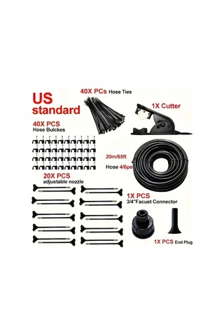 Willowhaven Amerikan Konnektörlü 7/24 Damla Sulama Sistemi 7.87 Ayarlanabilir Bakır Nozul Bahçe Sera Sulama