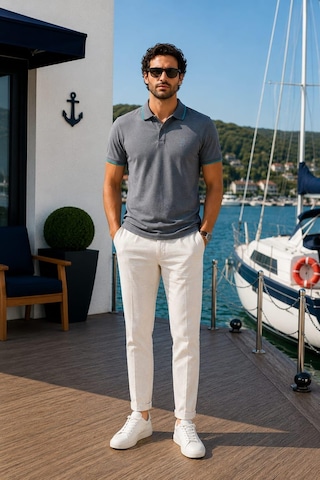 Alexandergardi Polo Yaka Düğmeli T-shirt Antrasit