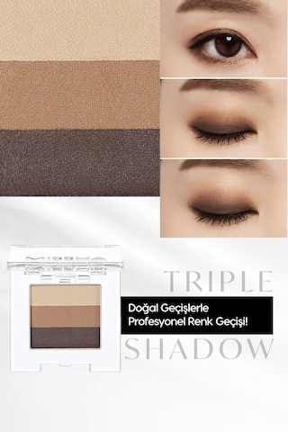 Yumuşak Dokulu, Dökülme Yapmayan 3 Renkli Göz Farı Triple Shadow No.7 Sand Wave 7