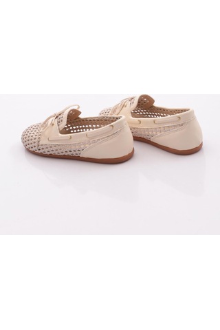Dgn B00112 Kadin Delikli Oxford Ayakkabi Bej