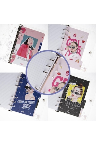 Mekanizmalı Simli Ve Sulu Kapaklı Desenli Defter Lacivert