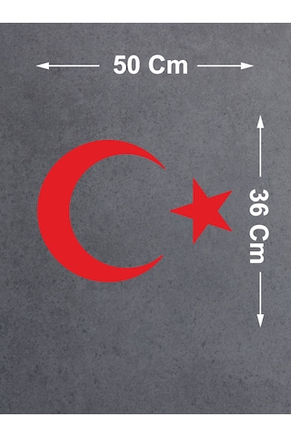 Ay Yıldız Türkiye Türk Bayrağı Sticker Araba Oto Motosiklet Karavan Sticker 00323 50x36 Cm