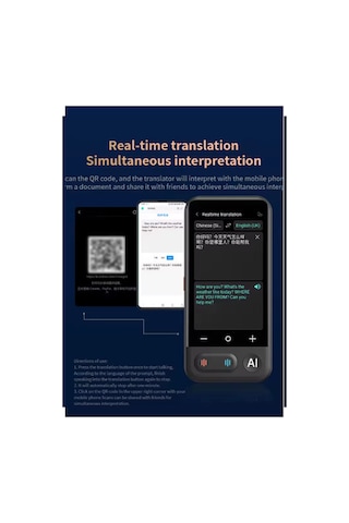 Kameralı 140 Dilde Wifi Özellikli Translator Elektronik Çevi
