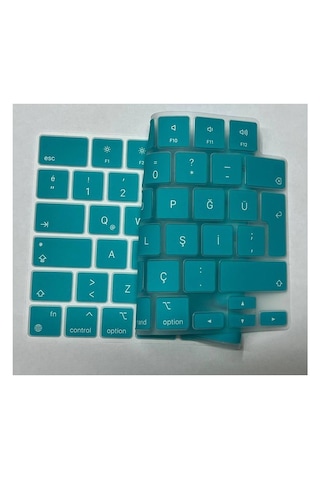 Arabulalaca Apple Macbook Uyumlu Air 13.6 Inç A3449 A3240 A3113 A2681 M2 / M3 / M4 / M5 Işlemcili Türkçe Q Silikon Klavye Koruyucu Mint