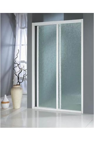 Blackline Ön Cephe 1 Sabit 1 Kayar Beyaz Mika Duşakabin 120 x 129 CM