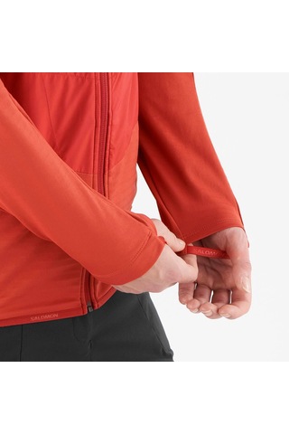 Salomon Outlıne All Season Hybrıd Erkek Tam Fermuar Polar Red Dahlıa Lc2152000 Kırmızı