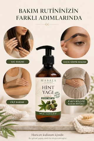 Soğuk Sıkım Hint Yağı 500 Ml %100 Saf Castor Oil, Kilitli Kapak Ve Pompa Hediyeli