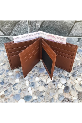 Gvnbag Hakiki Deri Erkek Yatay Taba Cüzdan Gvn-0135