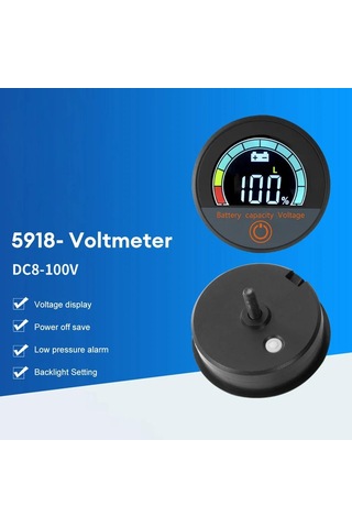 Dc 8-100v Lityum Kurşun-asit Dairesel Dijital Ekran Ölçer, Şartname: Gömülü Kurulum Diğer