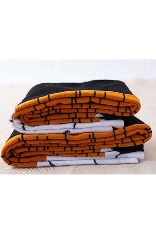 Lemestar Eşit Cinsler İçin Kayma Ve Sürtünme Engelleme Fonksiyonlu Komik Desenli 36cm Bilek Çorabı 45g Siyah