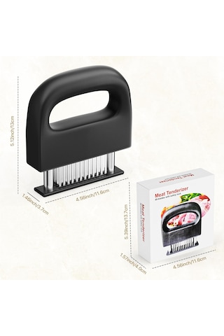 Et Yumuşatma Aleti, Tavuk, Sığır Eti, Biftek, Domuz Eti Ve Sığır Etini Yumuşatmak İçin 48 Paslanmaz Çelik Ultra Keskin İğne Bıçaklı Et Yumuşatma Zımbası