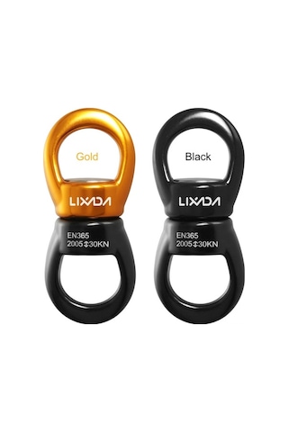 Novahub Lixada Swing Swivel 30kn Güvenli Dönme Aygıtı, Swing Spinner Karabina Döner Tırmanma İpi Dönme Cihazı Web Ağaç Salıncağı Kurma Hamak İçin Altın, Swing Spinner Karabina, Altın