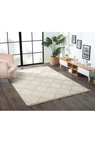 Loop Lp005a Bej Halı Dekoratif Sisal Bukle Tozsuz Antialerjik Modern Salon Halısı Koridor Iskandinav-110 Bej