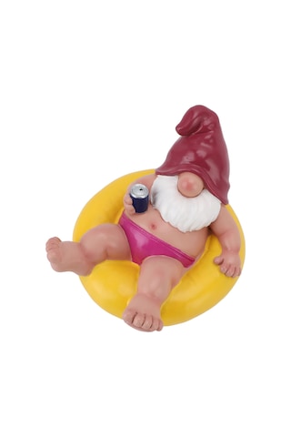 Hangfox Sarı Reçine Cüce Heykeli - Havuz, Göl, Bahçe Dekorasyonu - Su Üstünde Yüzen Funny Outdoor Ve Indoor Ornament