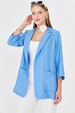 Armonika Kadın Mavi Cepli Oversize Ceket Arm-26k001005