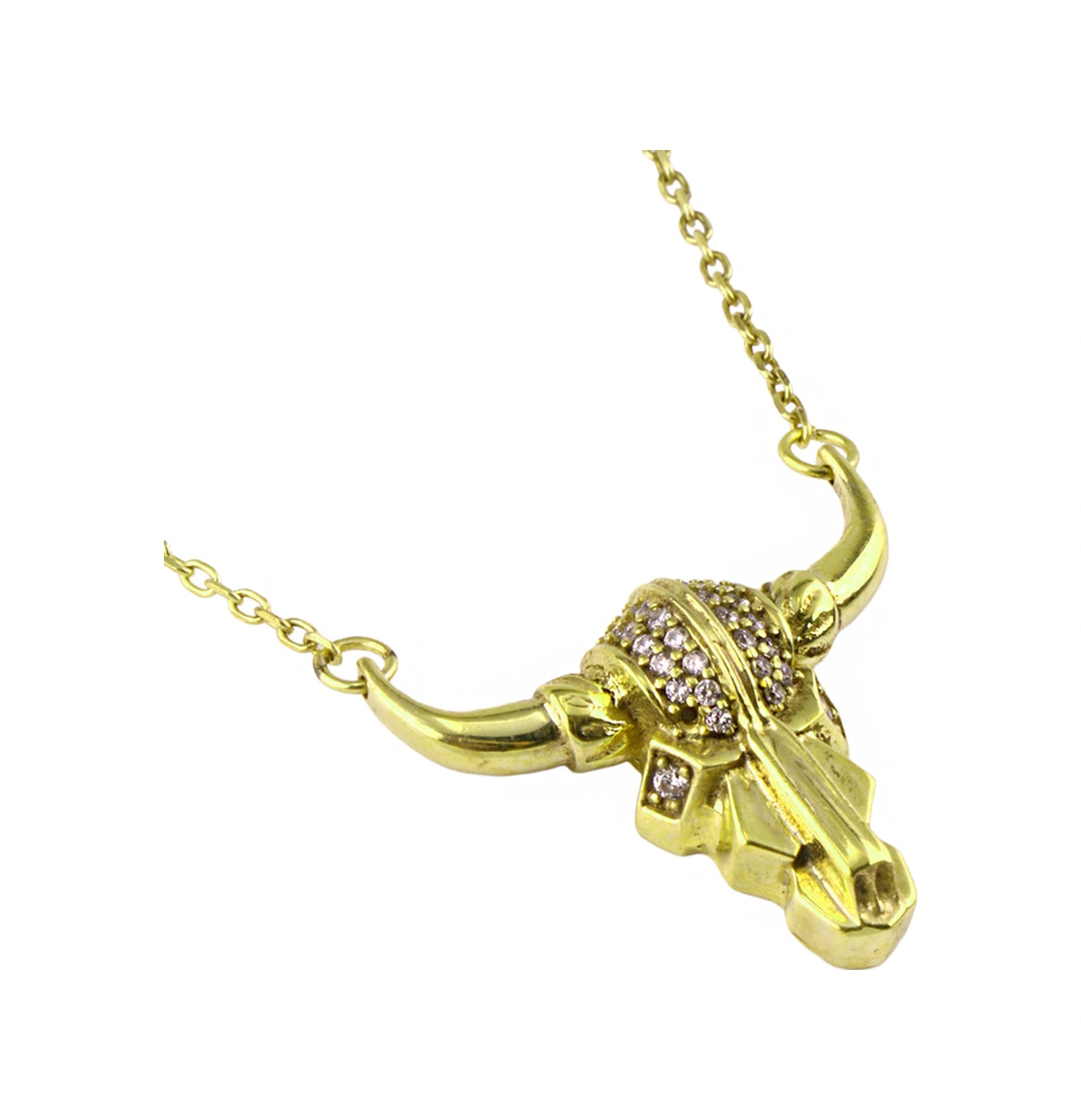 Masaliko Boğa Gümüş Kolye Ms3315, 925 Ayar Kadın Gümüş Kolye, Altın Kaplama Altın