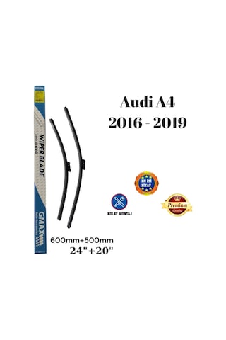 Audi A4 2016 2017 2018 2019 Uyumlu 24"+20" İnç Araca Özel Ön Cam Silecek Süpürgesi Takımı 600+500mm