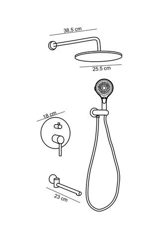 Fj-4153f Fırçalanmış Rose Ankastre Duş Seti Rose
