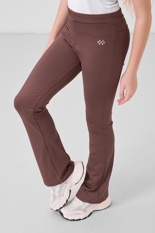 Tommylife Kahverengi Esnek Standart Fit Basic Performans İspanyol Paça Kız Çocuk Tayt - 75193 Kahverengi