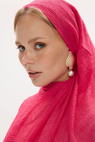 Fenza Scarf Freya Müslin Püsküllü Bürümcük Pamuklu Şal Pembe