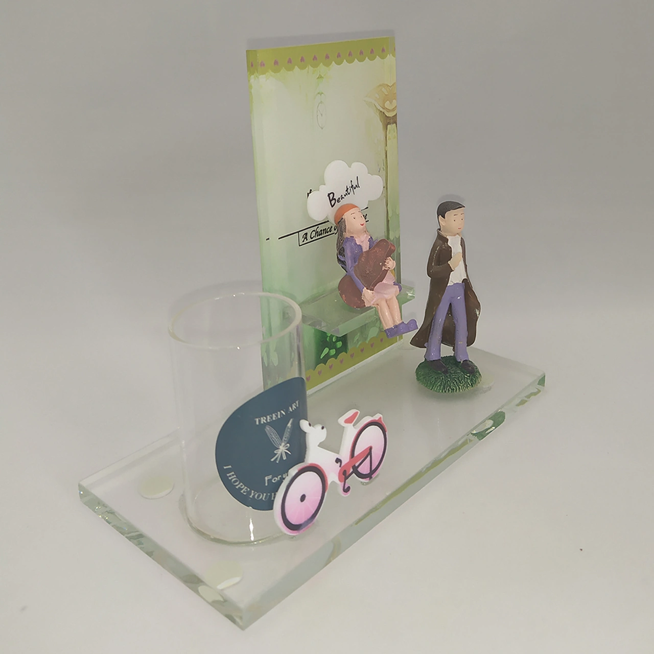 Romantik Kadın Ve Erkek Mini Çiçeklik Dekoratif Biblo Renkli