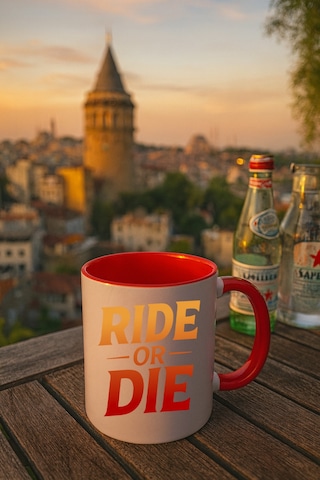 Kupa Motor Ritim - Görselli Bardak Kırmızı