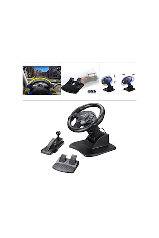 Suntek PS3 Xbox 360 İçin Yarış Oyun Tekerleği Pedalı 270 Derece Dönebilen Direksiyon Seti