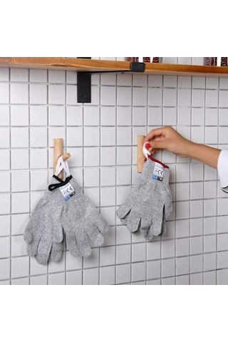 Yuntech01 Güvenli El Koruması: Yemek, Bahçe,ahşap İşleri İçin En388 Seviye 5 Kesici Korumalı Eldivenler M22cm Gri Gri