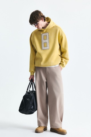 Vamos Numara Baskılı Oversize Sweatshirt Sarı