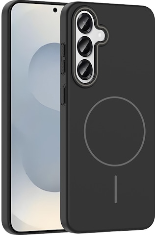 Rba Aksesuar Galaxy Uyumlu S25 Plus Kılıf M-safe Şarj Özellikli Rba Ruby Sert Kapak - Siyah Siyah