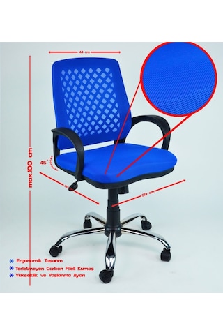 Clk-06 Döner Ofis Öğrenci Sekreter Sandalye Çalışma Koltuğu Farklı Renk