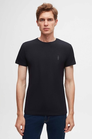 D's Damat Slim Fit Lacivert Düz D's Damat Logo Baskılı Strech Pamuklu T-shirt 2ec148551753m Lacivert